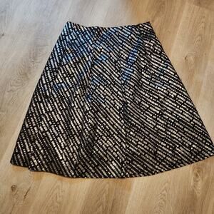 Don Caster Collection Black A line Skirt Size 10 Vinyl Record Disco Artsy Music